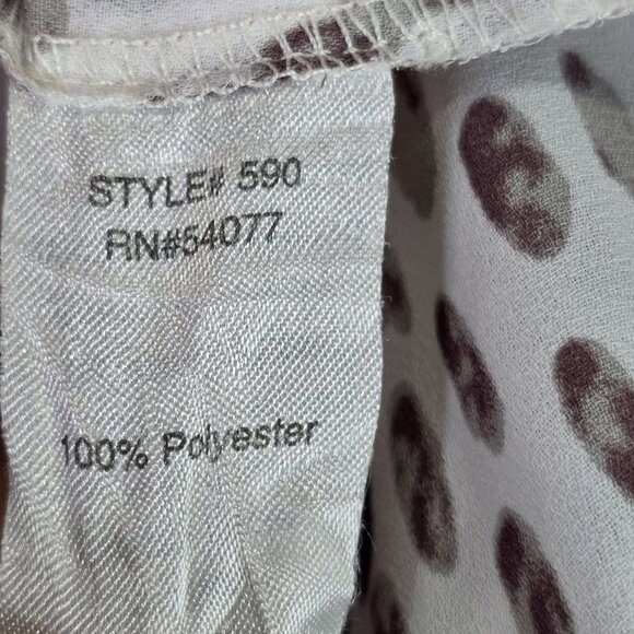 Womens Cabi Leopard & Striped Print Blouse Tie Neck 100% Polyester Long Sleeve S - Picture 3 of 8